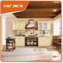 Con garantía de calidad de color con hardware de madera contrachapada de la carcasa personalizar mueble de cocina de madera maciza